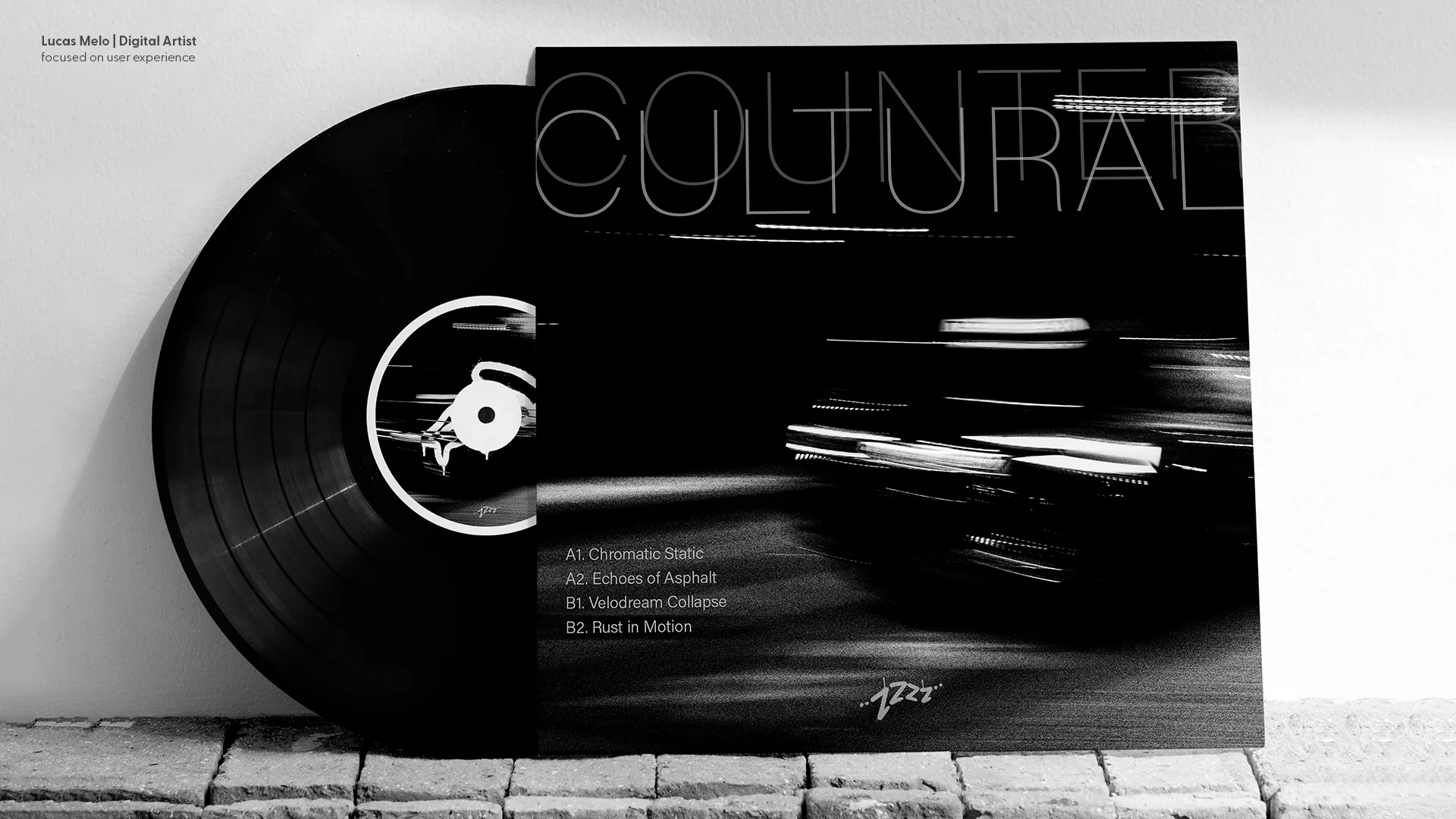 Mockup claro com contracapa e vinil Countercultural