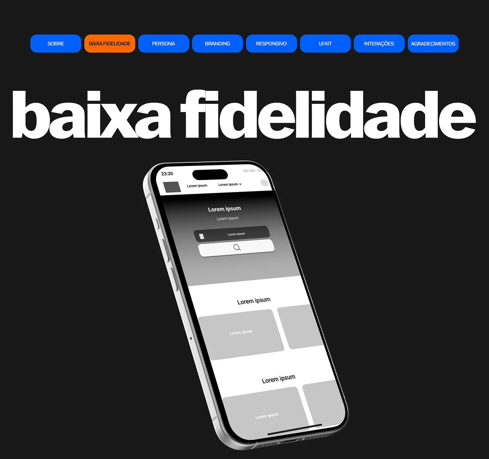 Prototipo de baixa fidelidade do Guia de Viagem Nicola em celular